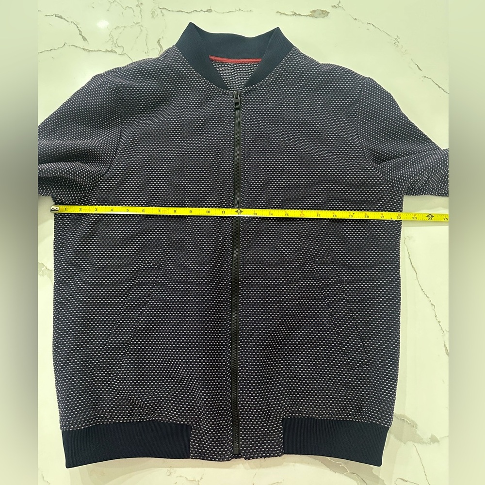 Zara men’s  bomber jacket navy blue business/casual , size large NWOT.